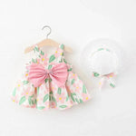 Casual Newborn Baby girl Printed Bow Princess Dress - EX-STOCK Canada