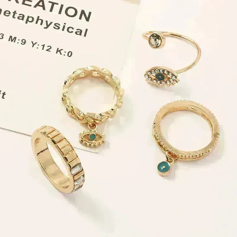 Personalized Punk Wind Demon Eye Diamond Drop Oil Ring for women - EX-STOCK CANADA