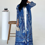 Chaqueta larga con estampado plisado, abrigo tipo túnica árabe, talla grande - EX-STOCK Canada