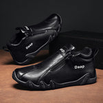Men's Side-Zip Low-Top Casual Shoes | Black, White & Khaki | 39–44