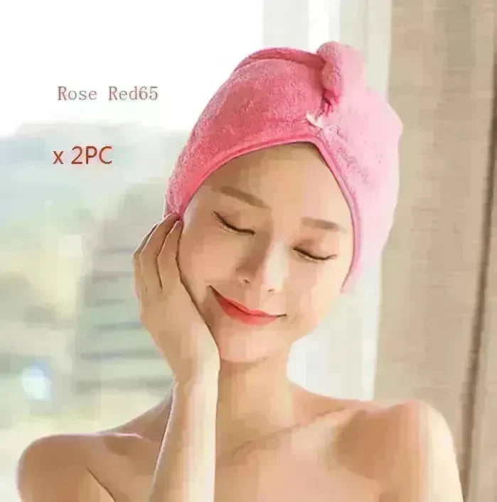 Women's Microfiber Hair Dryer Cap Absorbent Hair Towel. - EX-STOCK CANADA