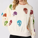Women's Halloween Skull Sequined Sweater Loose - EX-STOCK Canada