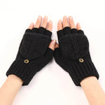 Wool Fingerless Gloves Women's Warm Fashionable Knitted Half Finger Oversleeves - EX-STOCK Canada