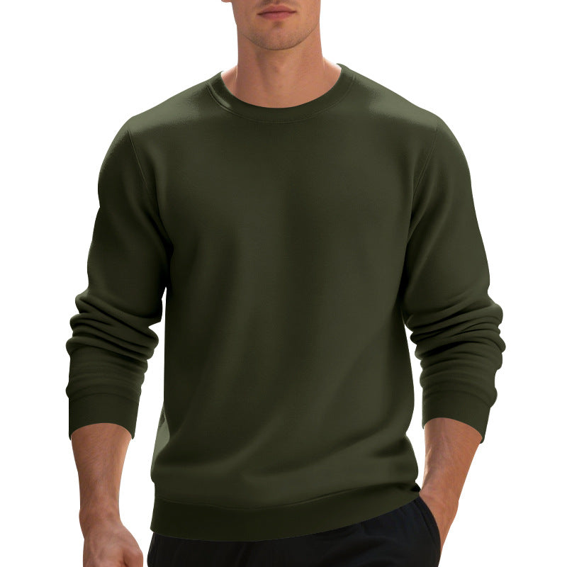 Fleece-lined Crew Neck Sweater Male Loose Casual Top EX-STOCK Canada 