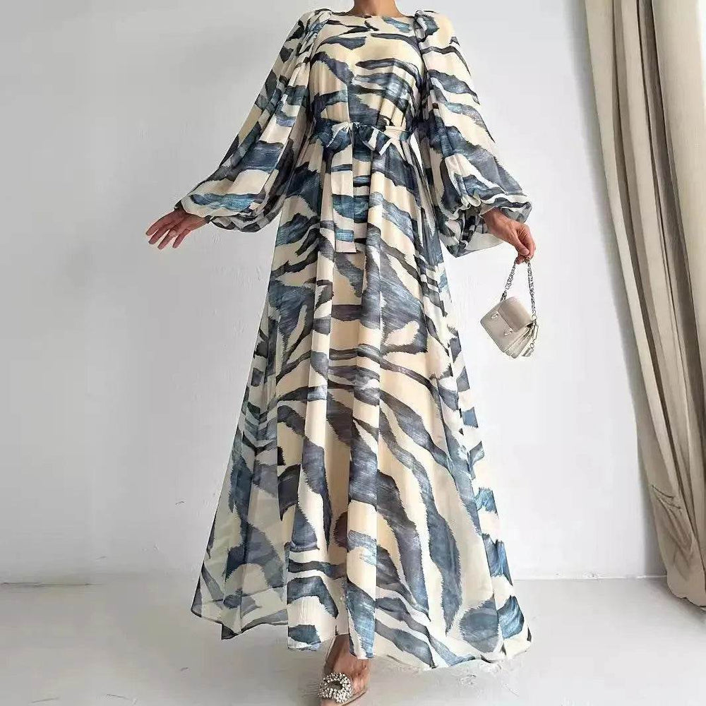 Elegant Printed Mum Long Maxi Dress - EX-STOCK Canada