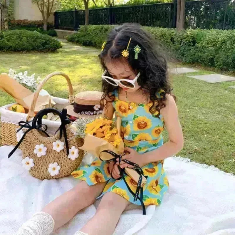 Casual Summer Floral cotton dress for baby girl - EX-STOCK CANADA
