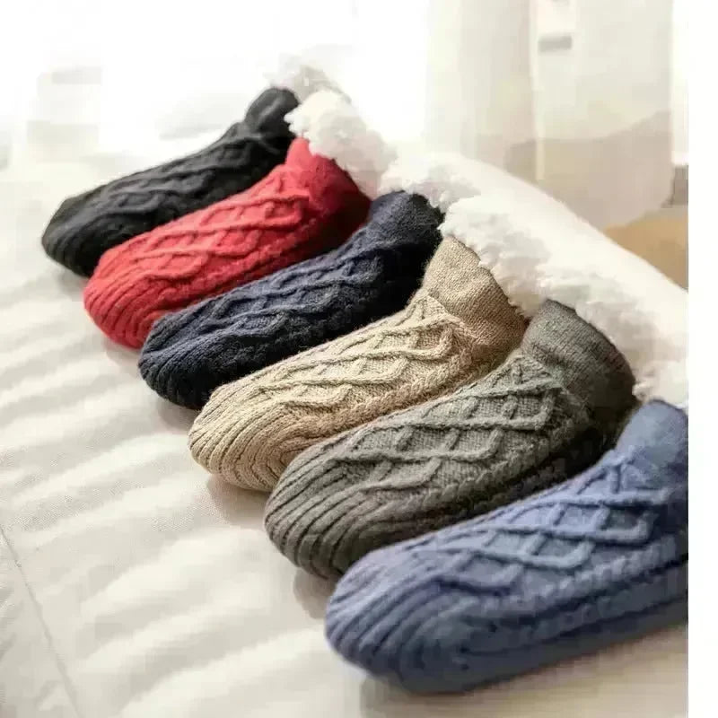 Winter Knitted Plush Floor Socks Home Warm Non-slip Carpet Socks Women - EX-STOCK CANADA
