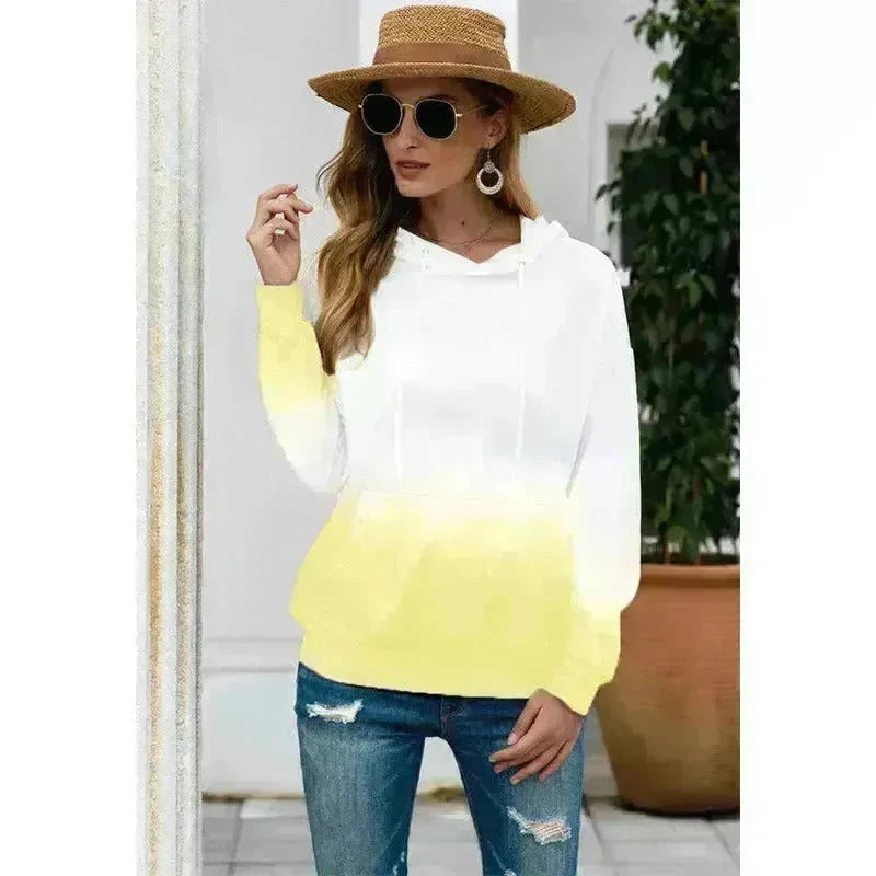 Women Tie-dye print hooded long sleeves - EX-STOCK CANADA