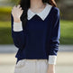 Lapels Bottoming Sweater blouse top For Women - EX-STOCK Canada