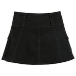 Solid White Black Denim Fashion Mini Skirt - EX-STOCK Canada