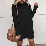 Oversized Mini Turtleneck Pullover Dress - EX-STOCK Canada