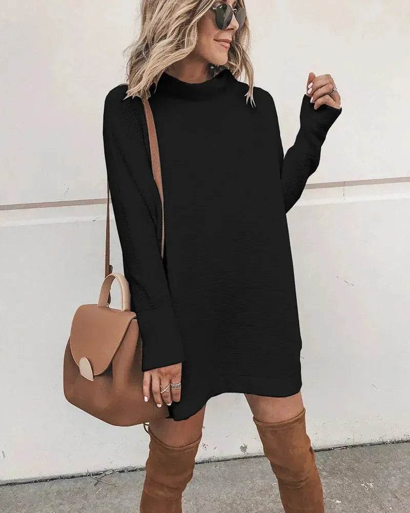 Oversized Mini Turtleneck Pullover Dress - EX-STOCK Canada