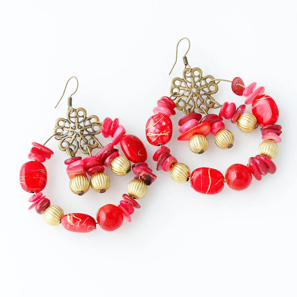 Bohemian style handmade beaded colorful Earrings - EX-STOCK CANADA
