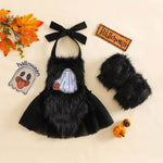 Halloween Children's Clothing Plush Girls' Cute Crawling Suit Two-piece Set - EX-STOCK Canada