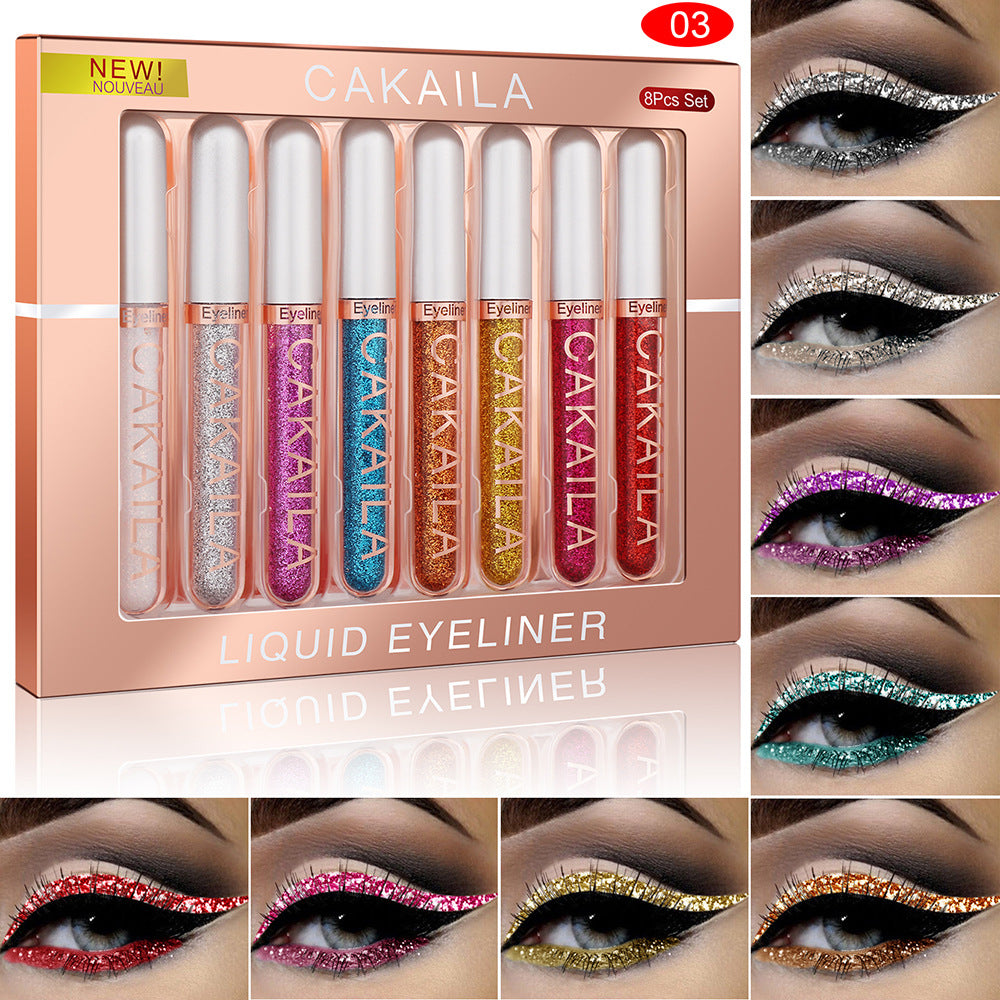 CAKAILA 8-Colour Liquid Eyeliner Set – Vibrant, Long-Lasting, Waterproof 4