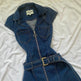 Retro Sleeveless Denim Dress For Bold Chic Girls 