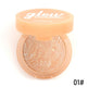 Poudre compacte avec le logo 'glow' sur un fond blanc