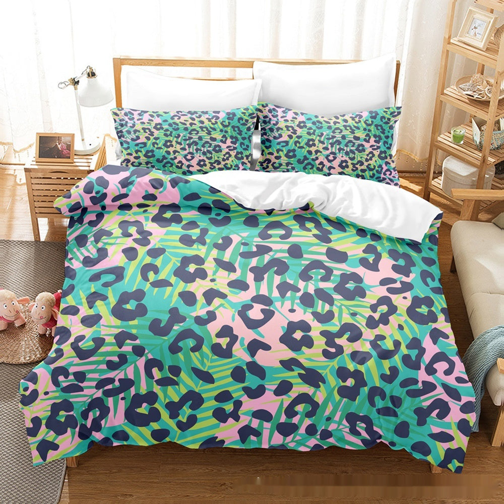 Printed Home Textile Animal Fur Grain Duvet Cover Pillowcase Three-piece Set EX-STOCK Canada 