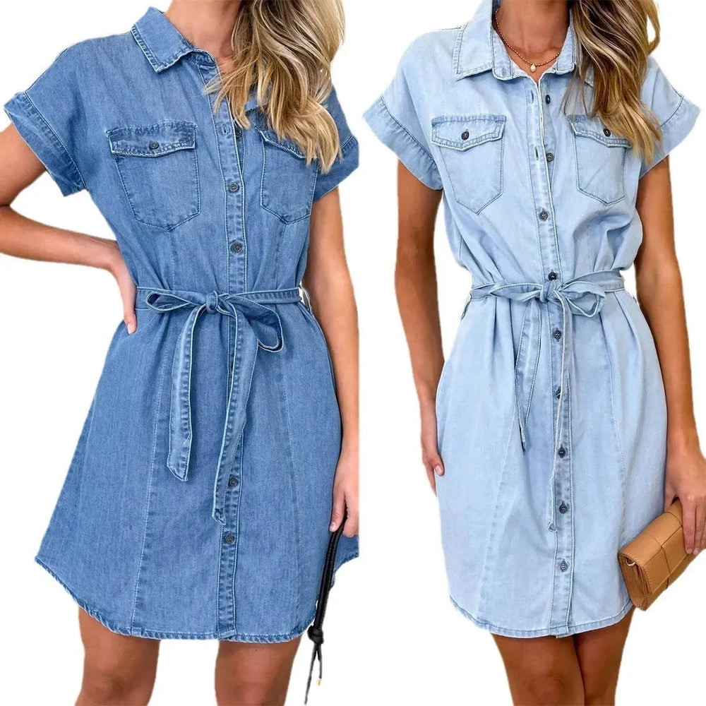 Spring And Summer New Loose Casual Denim Dress Women - EX-STOCK CANADA