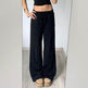 Pure Color Minimal Versatile Sports Style Low Waist Lace-up Draping Mop Straight-leg Trousers - EX-STOCK Canada