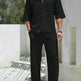 Men's Casual summer 2 piece Pant sets Short sleeved Top and Straight leg pant - EX-STOCK Canada