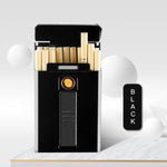 Ten conventional thin cigarette rechargeable cigarette case