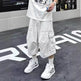 All-matching Loose Straight Cargo Cropped Baggy Pants Casual Trendy - EX-STOCK Canada