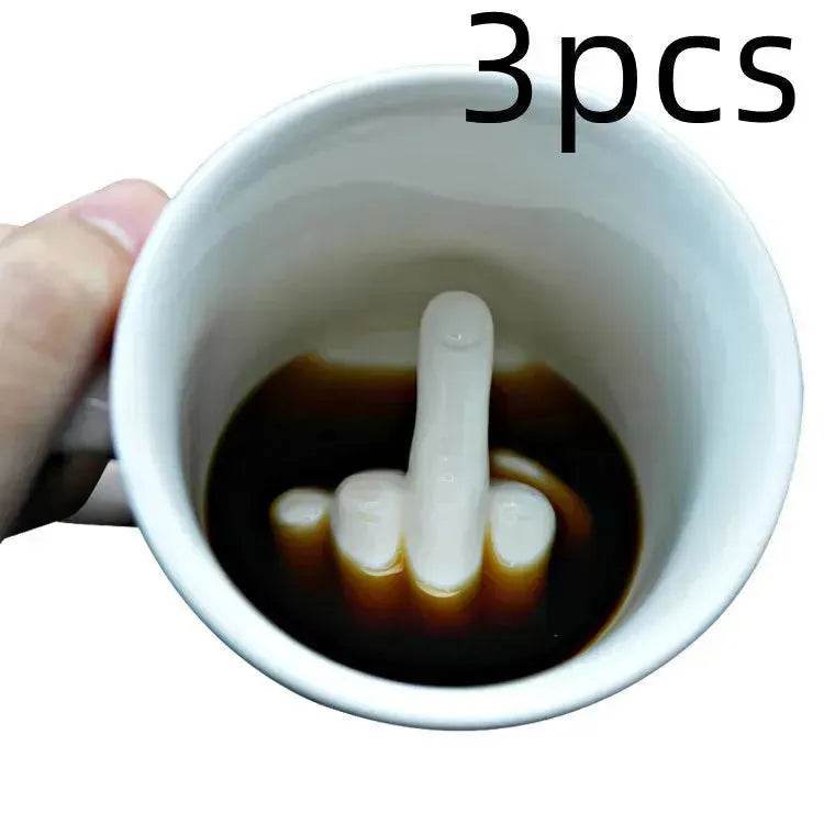 Character Ceramic Middle Finger Cup Coffee Cup With Middle Finger Up - EX-STOCK Canada