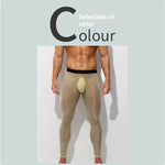 Men's Ultra thin Ice Silk Long John Skinny Flesh Nude Reflective Slim Leggings - EX-STOCK Canada