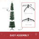 7.5FT Artificial Snow Dipped Christmas Tree Xmas Pencil Tree Holiday Home Indoor Decoration With Foldable Black Stand, Green EX-STOCK Canada 