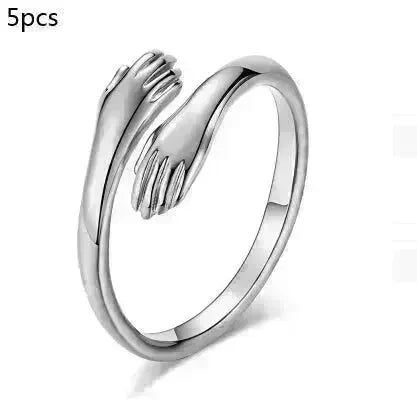 Alloy Simple Hands Hug Ring Opening Adjustable Jewelry - EX-STOCK CANADA