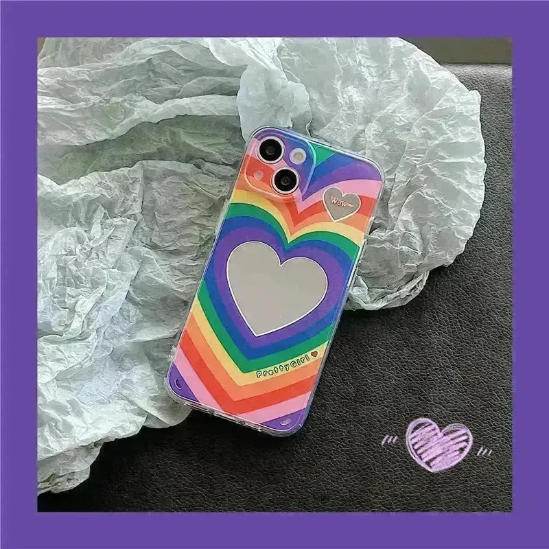 Rainbow Love Mirror Silicone Phone Case - EX-STOCK CANADA