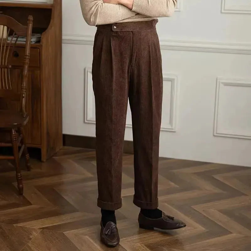 Men Autumn And Winter Corduroy Smooth Ankle-length trouser for work - EX-STOCK CANADA