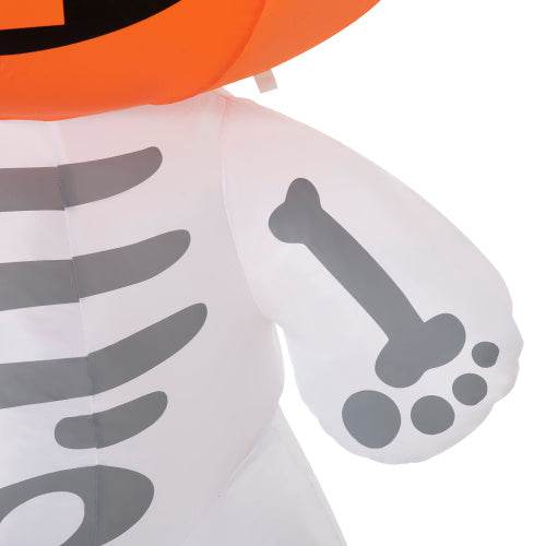 6ft Halloween Inflatables Outdoor Decorations, Smiling Skeleton Ghost With Pumpkin Head, Blow Up LED Yard Decor For Garden, Lawn, Party, Holiday, Waterproof - EX-STOCK Canada