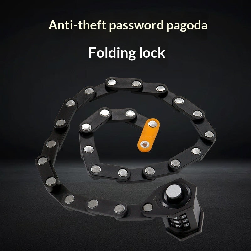 Anti-Theft Foldable Password Bike Lock – 780mm Folding Security Lock for Bicycles