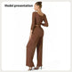 Women Fashion Casual Matching 2pcs set Long Sleeve Crop top and Pant set - EX-STOCK CANADA