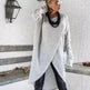 New Fashion Autumn Winter Front Split Sweater Tunic Top Women - EX-STOCK Canada