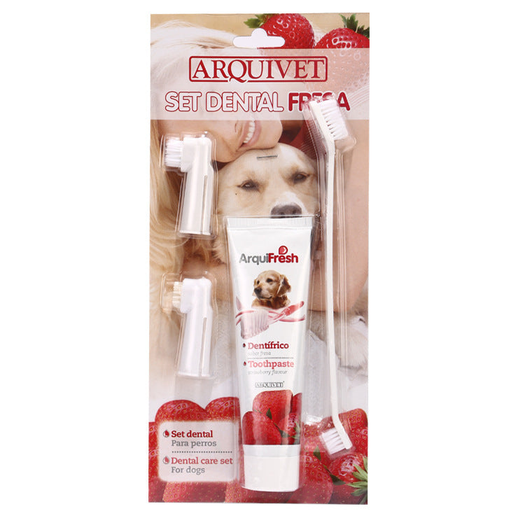 Pet toothpaste toothbrush set 