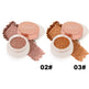 Two containers of makeup powder with different shades, labeled 02# and 03#, on a white background.