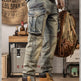 Sprin Autumn Retro Slim Fit Straight Leg Casual Distressed Denim Jeans Cargo Pant Men - EX-STOCK Canada