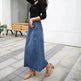 Women's Plus Size Mid-length A- Line Denim Skirt Denim long skirt maxi jean skirt - EX-STOCK Canada