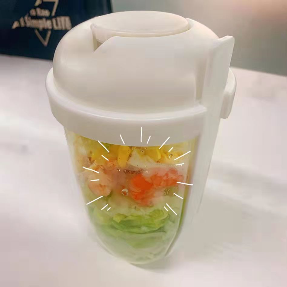 Breakfast Oatmeal Cereal Nut Yogurt Salad Cup Container Set With Fork Sauce Cup Lid Bento Food Taper Bowl Lunch Box EX-STOCK