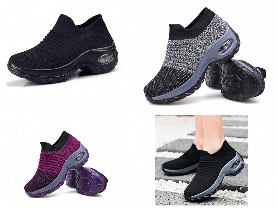 Casual Fashionable Socks Mesh Sneakers No tie sneakers women EX-STOCK