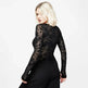 Elegant Slim-fit Tulip Flocking transparent lace top bodycon top women - EX-STOCK CANADA