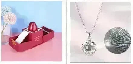 Hot Valentine's Day Gifts Metal Rose Jewelry Gift Box Necklace For Wedding Girlfriend Necklace Gifts - EX-STOCK CANADA