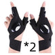 LED Outdoor Flashlight Fishing Half Finger Sports Lighted Gloves - EX-STOCK Canada