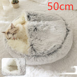 2 In 1 Dog And Cat Bed Pet Winter Bed Round Plush Warm Bed House Soft Long Plush Pets Bed Pet Products EX-STOCK Canada 
