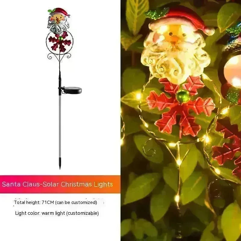 Solar Christmas Led Snowman Elk Ground Plug Light - EX-STOCK CANADA