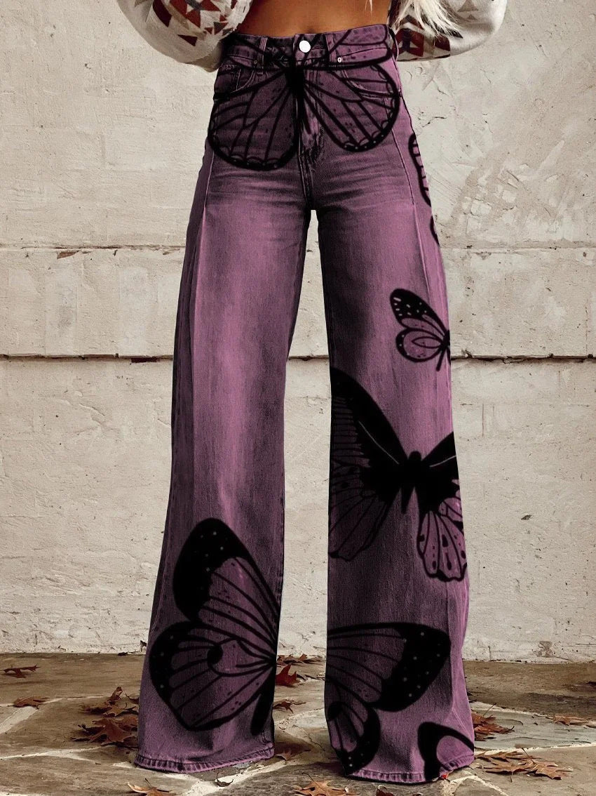 European And American Plus Size Women's Denim Casual Pants 