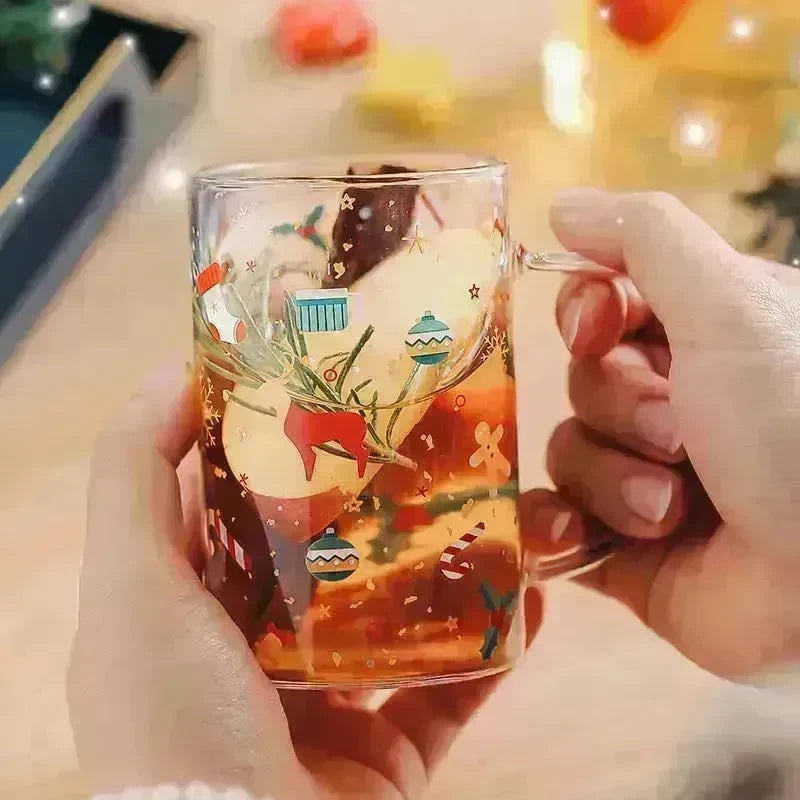 2024 Christmas Gift High Beauty Creative Cup Christmas Snowman Glass Cup High Temperature Resistant - EX-STOCK CANADA